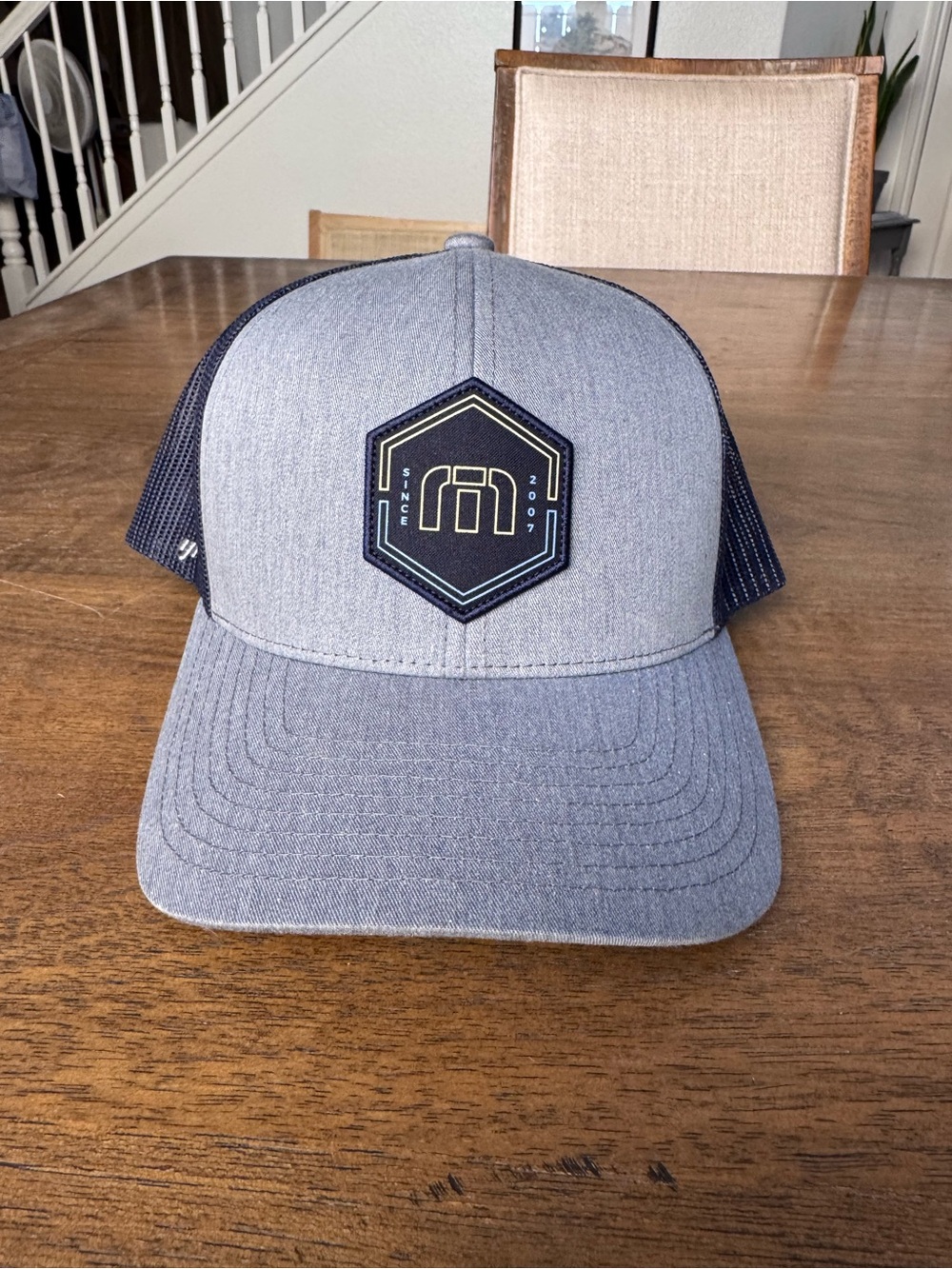 TravisMathew Gray Trucker Hat Established 2007 Logo Golf Snapback